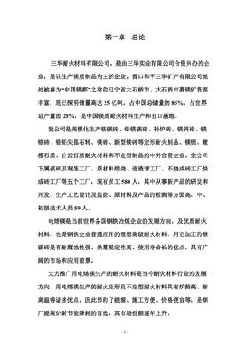 年產(chǎn)六萬噸電熔鎂生產(chǎn)線可研報(bào)告